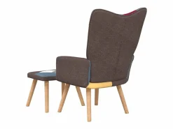 Clicnbuy Silla de relajación con reposapiés tela patchwork Multicolor Discount