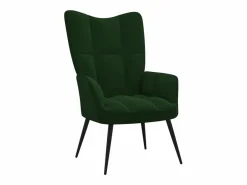 Clicnbuy Sillón|Silla de relajación con taburete terciopelo oscuro