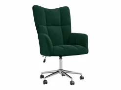 vidaxl Silla De Escritorio|Silla de relajación de terciopelo verde oscuro