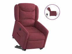 Silla de relax | Sillón eléctrico reclinable elevable de tela tinto SHL7947 Rojo Sale