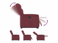 Silla de relax | Sillón eléctrico reclinable elevable de tela tinto SHL7947 Rojo Sale