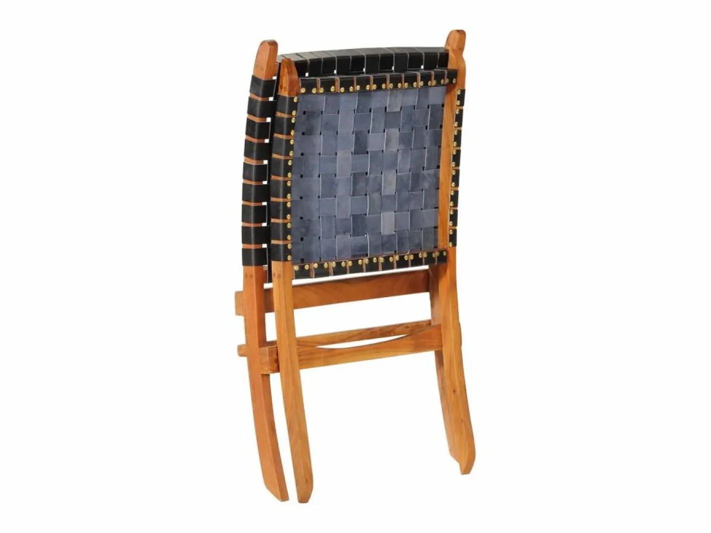 Silla de relax plegable cuero auténtico^vidaxl