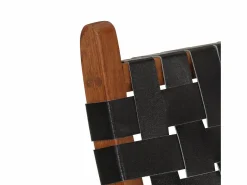 Silla de relax plegable cuero auténtico^vidaxl