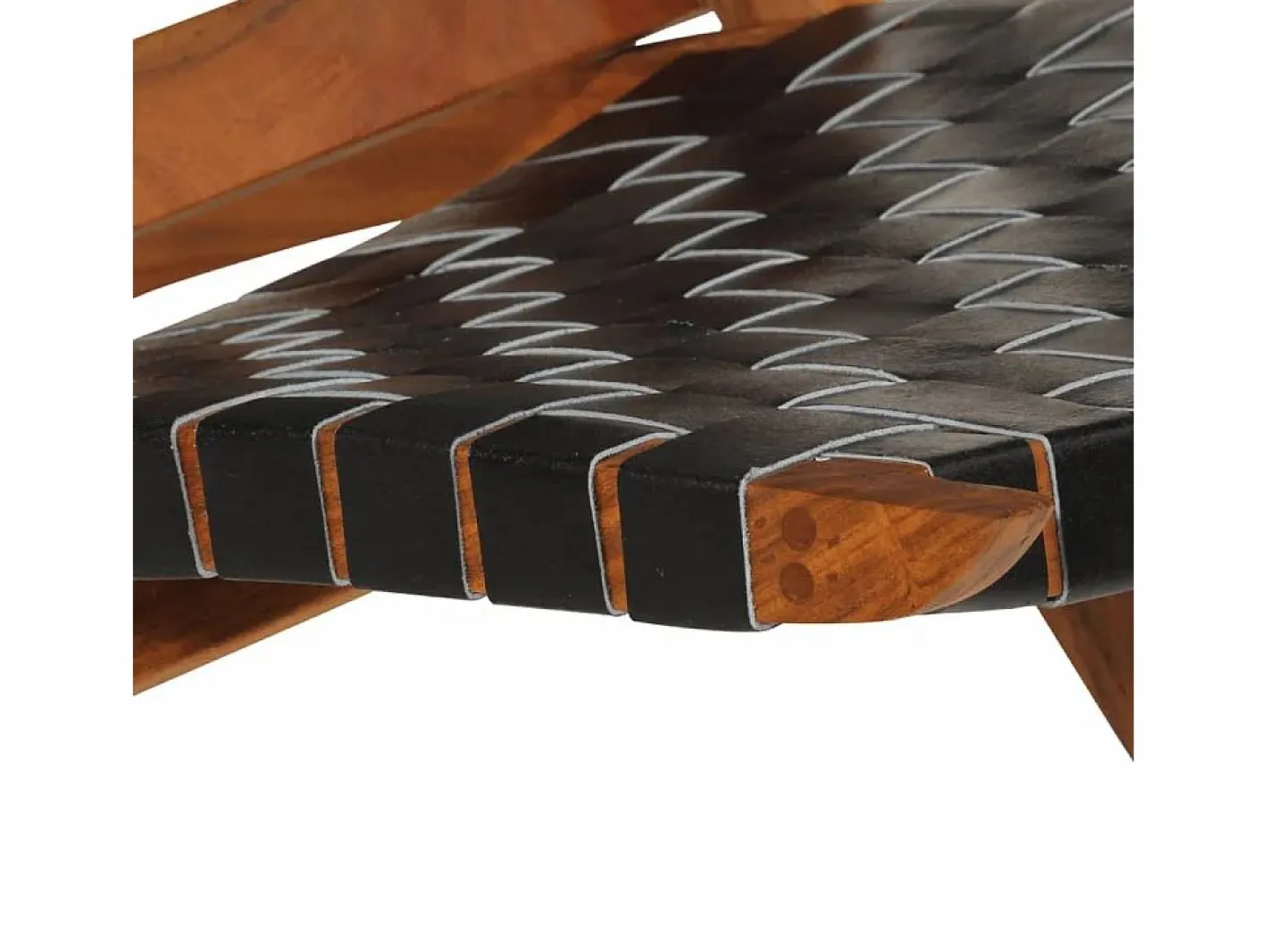 Silla de relax plegable cuero auténtico^vidaxl