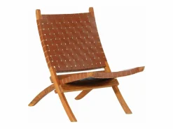 vidaxl Silla de relax plegable cuero auténtico marrón Marru00f3n Best