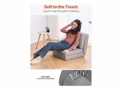 Silla de Suelo SucceBuy Silla de Suelo Convertible con 5 Posiciones Ajustables, Sofá Cama Tapizado con Respaldo Ajustable, Estructura de Metal y Cojín^ Sale