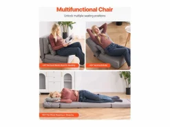 Silla de Suelo SucceBuy Silla de Suelo Convertible con 5 Posiciones Ajustables, Sofá Cama Tapizado con Respaldo Ajustable, Estructura de Metal y Cojín^ Sale
