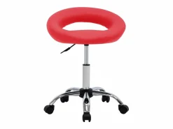 Clicnbuy Silla de trabajo con ruedas cuero sintético Rojo Best