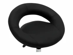 Clicnbuy Silla de trabajo con ruedas cuero sintético Negro