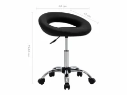 Clicnbuy Silla de trabajo con ruedas cuero sintético Negro