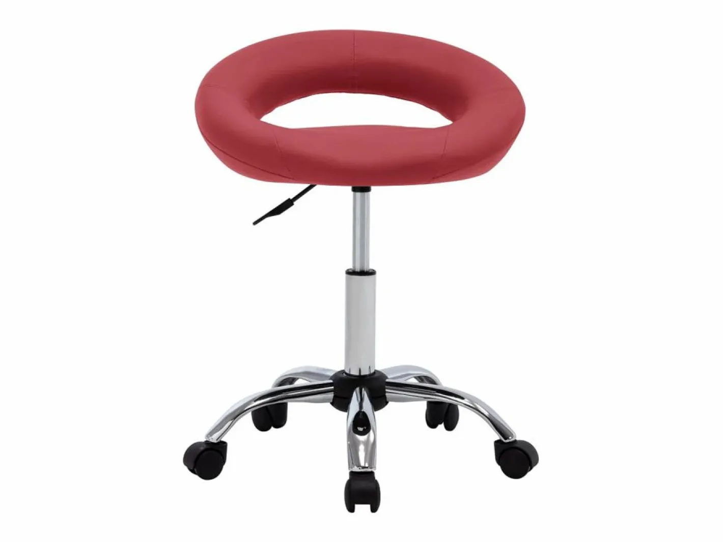 vidaxl Silla de trabajo con ruedas cuero sintético rojo tinto Granate Discount