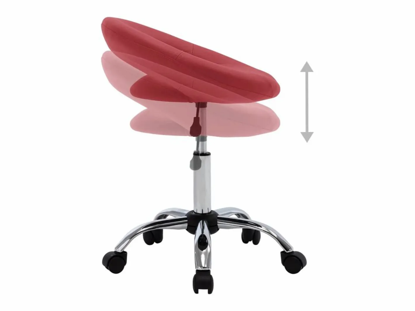 vidaxl Silla de trabajo con ruedas cuero sintético rojo tinto Granate Discount