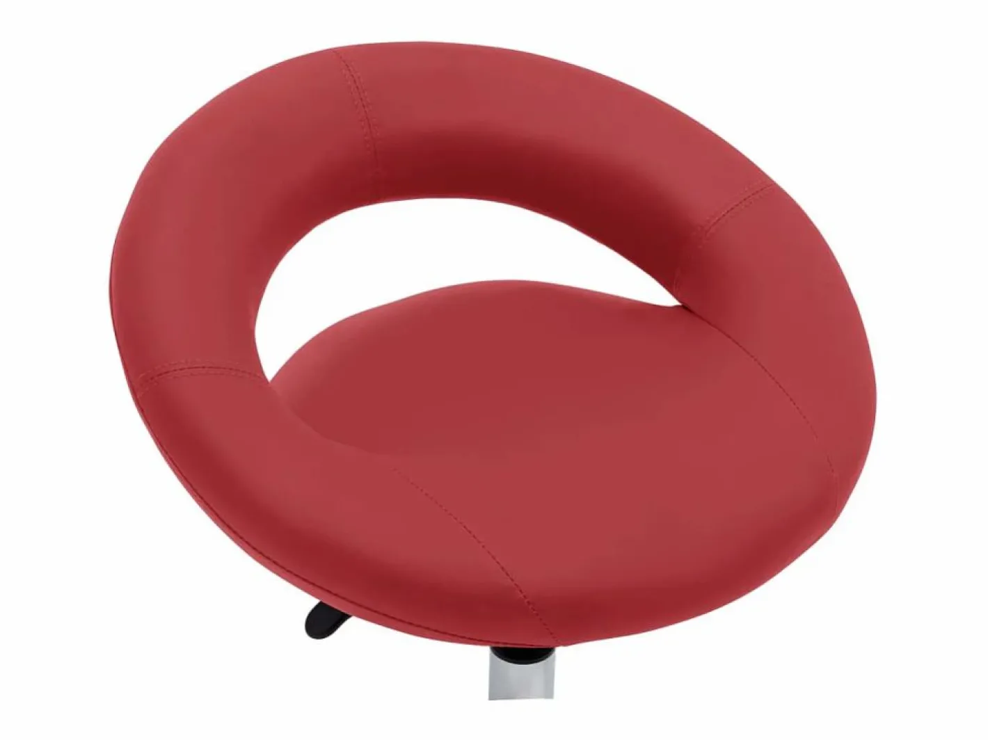 vidaxl Silla de trabajo con ruedas cuero sintético rojo tinto Granate Discount