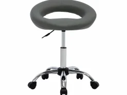 Silla de trabajo con ruedas cuero sintético ES25351^ Online
