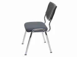 MCW Silla Conferencia|Silla de visita H401 Apilable (juego de 2), asiento gris oscuro, patas cromadas