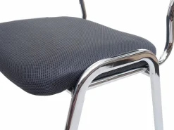 MCW Silla Conferencia|Silla de visita H401 Apilable (juego de 2), asiento gris oscuro, patas cromadas
