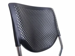MCW Silla Conferencia|Silla de visita H401 Apilable (juego de 2), asiento gris oscuro, patas cromadas