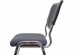 MCW Silla Conferencia|Silla de visita H401 Apilable (juego de 2), asiento gris oscuro, patas cromadas