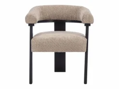 Vente-unique Silla en tela bouclé y madera de hevea - Topo y negro - LIVELIA Negro / Topo New
