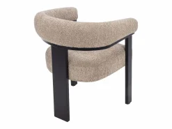 Vente-unique Silla en tela bouclé y madera de hevea - Topo y negro - LIVELIA Negro / Topo New