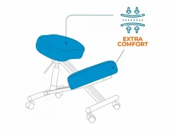 AHD Taburete De Oficina|Silla ergonómica de rodillas postural modelo sueco de tejido Balancesteel Lux -
