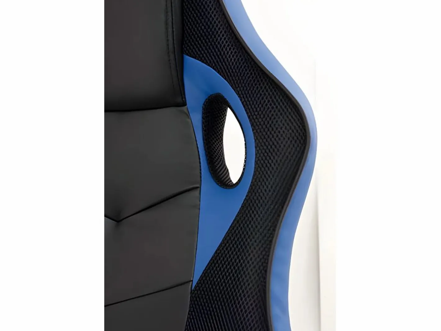 Kayelles Silla gamer junior, asiento de cuero sintético reclinable, doble acolchado, reposacabezas, altura ajustable, giratorio, ruedas suaves SENA (negro azul) Negro / Azul Hot
