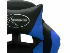 Clicnbuy Silla gaming con luces LED RGB cuero sintético azul y negro Multicolor Hot