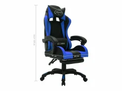vidaxl Silla gaming con luces LED RGB cuero sintético y negro Azul Outlet