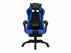 vidaxl Silla gaming con luces LED RGB cuero sintético y negro Azul Outlet