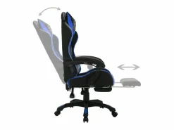 vidaxl Silla gaming con luces LED RGB cuero sintético y negro Azul Outlet