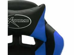 vidaxl Silla gaming con luces LED RGB cuero sintético y negro Azul Outlet