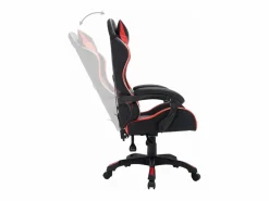 Silla gaming con luces LED RGB cuero sintético rojo y negro^Clicnbuy Clearance