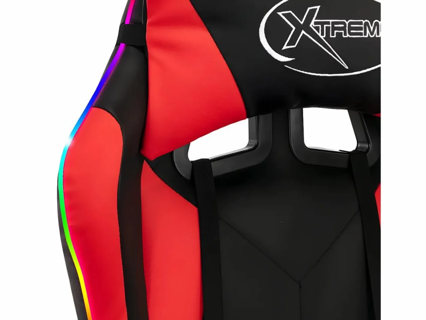 Silla gaming con luces LED RGB cuero sintético rojo y negro^Clicnbuy Clearance