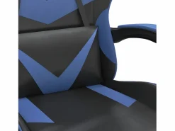 Silla gaming con reposapiés cuero sintético azul^Clicnbuy Discount