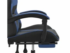 Silla gaming con reposapiés cuero sintético azul^Clicnbuy Discount