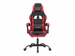 Clicnbuy Silla Gaming|Silla gaming con reposapiés cuero sintético rojo