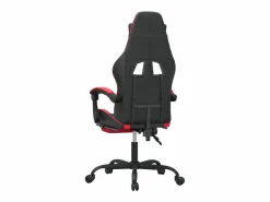 Clicnbuy Silla Gaming|Silla gaming con reposapiés cuero sintético rojo