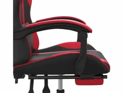 Clicnbuy Silla Gaming|Silla gaming con reposapiés cuero sintético rojo