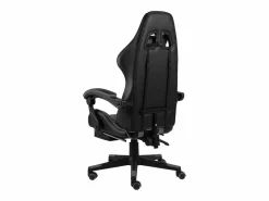 Clicnbuy Silla gaming con reposapiés cuero sintético negro y Gris Sale