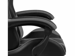 Clicnbuy Silla gaming con reposapiés cuero sintético negro y Gris Sale
