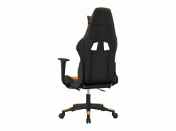 Clicnbuy Silla gaming con reposapiés cuero sintético naranja Negro Discount