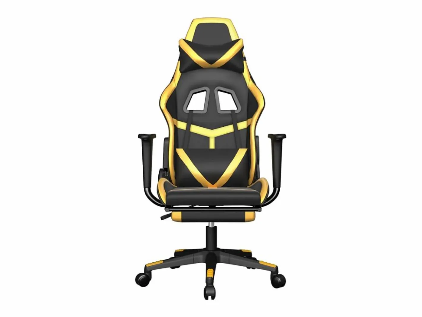Silla gaming con reposapiés cuero sintético dorado^Clicnbuy Discount