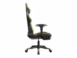 Silla gaming con reposapiés cuero sintético dorado^Clicnbuy Discount