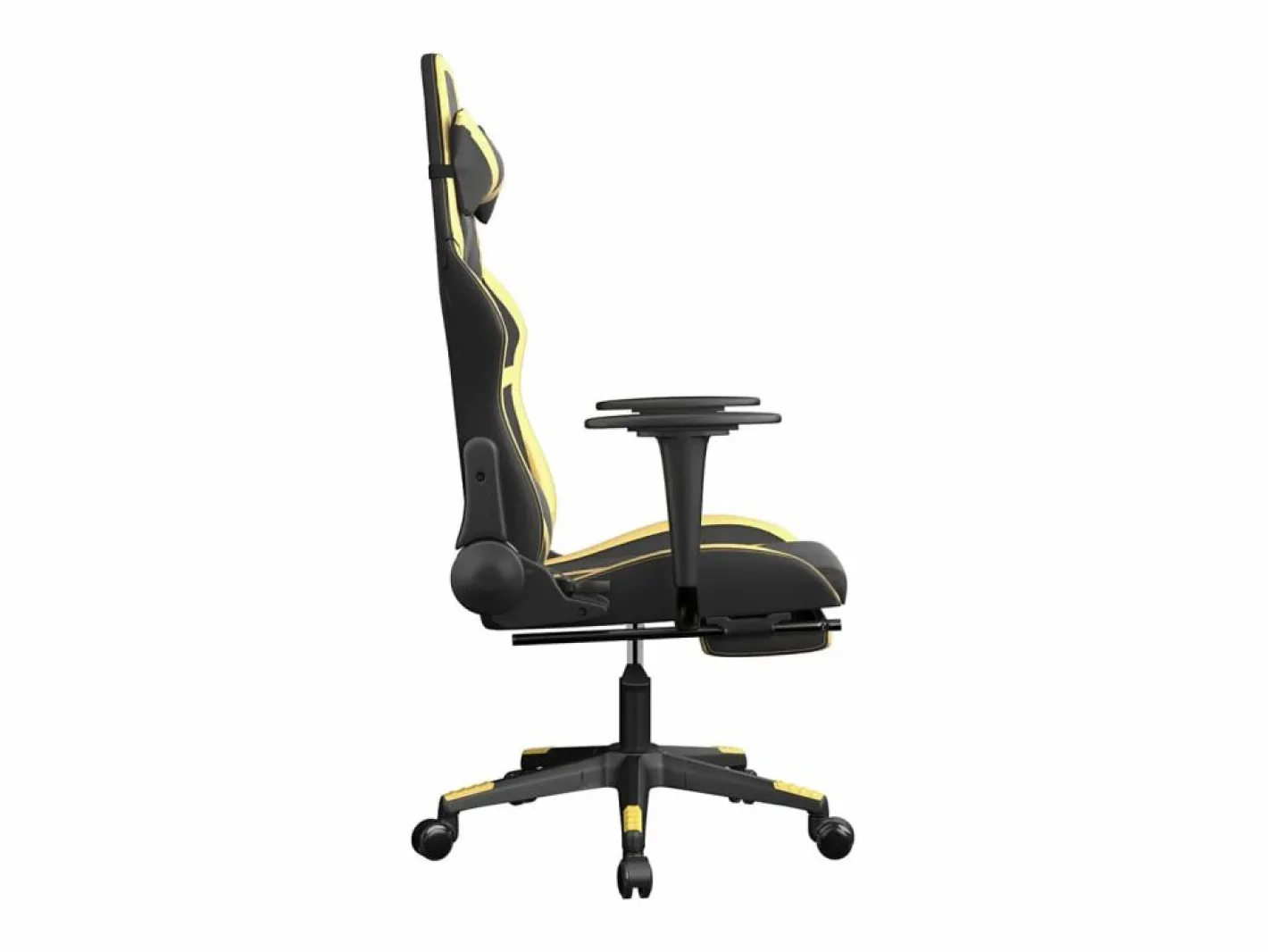 Silla gaming con reposapiés cuero sintético dorado^Clicnbuy Discount