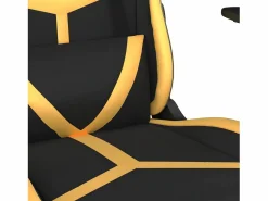Silla gaming con reposapiés cuero sintético dorado^Clicnbuy Discount