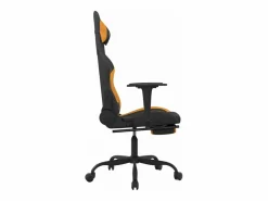 Clicnbuy Silla gaming con reposapiés tela y naranja Negro Discount