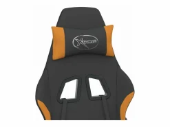 Clicnbuy Silla gaming con reposapiés tela y naranja Negro Discount