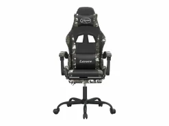 Clicnbuy Silla Gaming|Silla gaming con reposapiés cuero sintético camuflaje