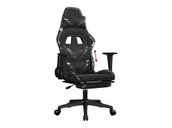Clicnbuy Silla Gaming|Silla gaming con reposapiés cuero sintético camuflaje