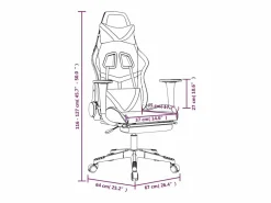 vidaxl Silla gaming con reposapiés cuero sintético negro Azul Hot